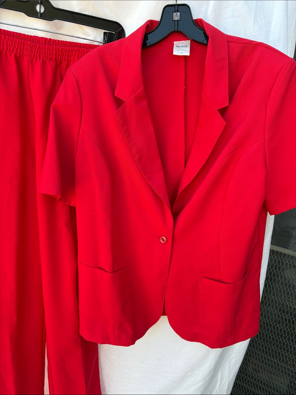 Blair Bright Red Short-Sleeve Blazer & Pants Set